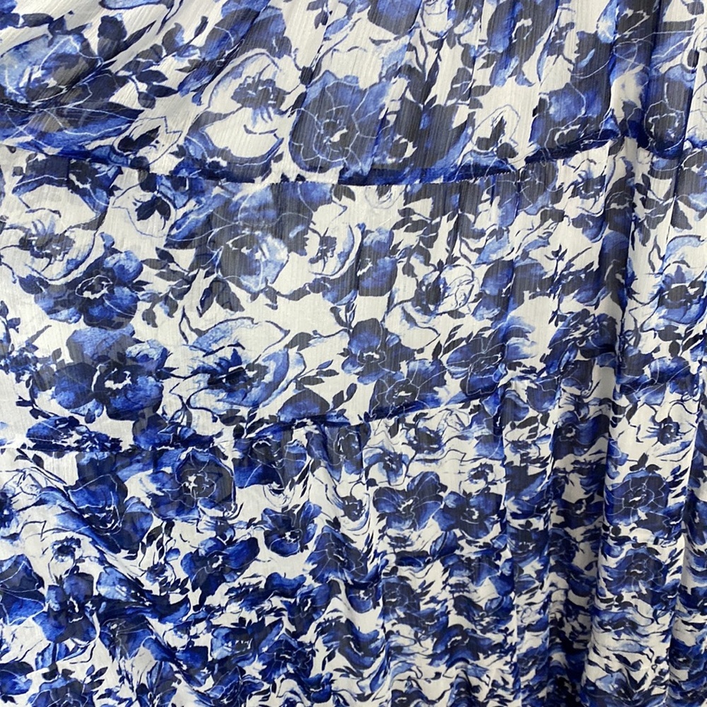 Torrid blue white shabby chic dress cottage core midi dress - Picture 5 of 11